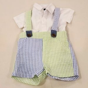 Matt's Scooter Overall Shorts and Onsie